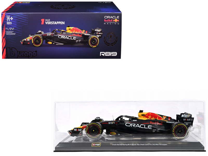 Red Bull Racing RB19 #1 Max Verstappen Oracle Winner Formula One F1 Championship Drivers Champion 2023 with Display Case 1/24 Diecast Model Car Bburago 28030MV