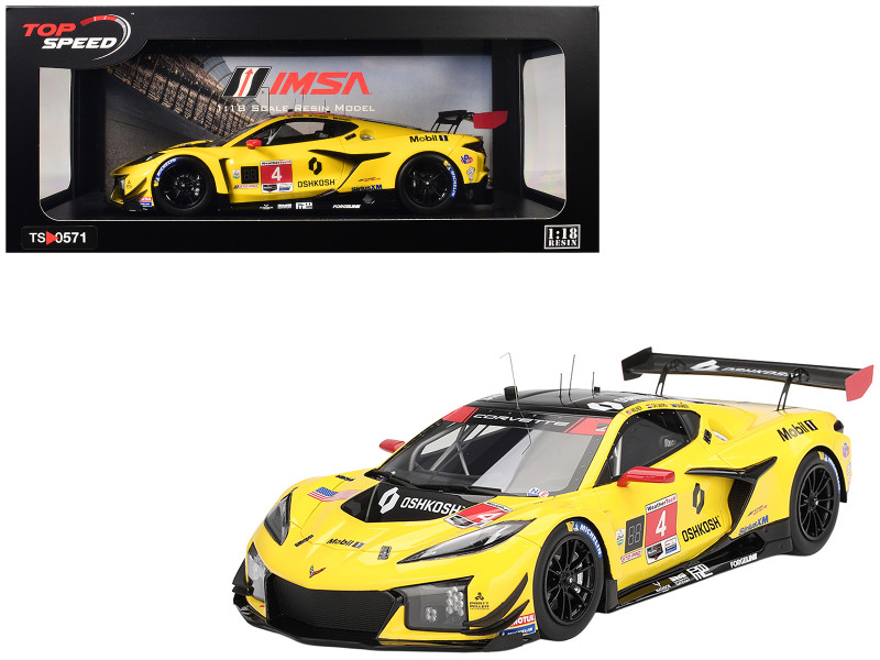 Chevrolet Corvette Z06 GT3 R #4 Earl Bamber Nicky Catsburg Tommy Milner Corvette Racing by Pratt Miller Motorsports 24 Hours of Daytona 2024 1/18 Model Car Top Speed TS0571