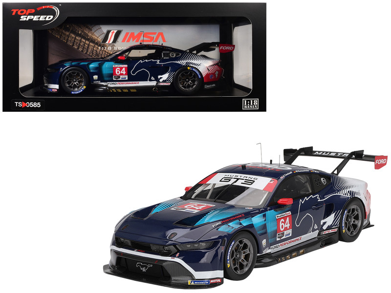 Ford Mustang GT3 #64 Christopher Mies Mike Rockenfeller Harry Tincknell Ford Multimatic Motorsports 24 Hours of Daytona 2024 1/18 Model Car Top Speed TS0585