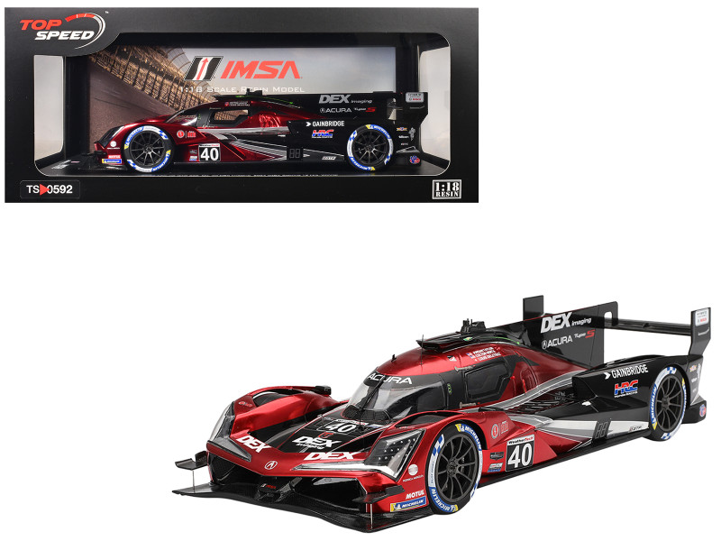 Acura ARX 06 GTP #40 Louis Deletraz Colton Herta Jordan Taylor Wayne Taylor Racing with Andretti Winner 12 Hours of Sebring 2024 1/18 Model Car Top Speed TS0592
