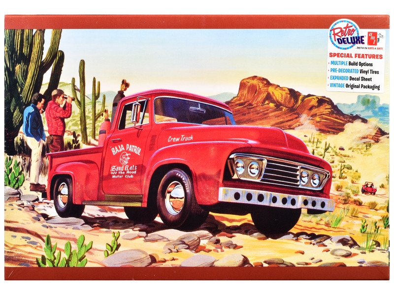 Skill 2 Model Kit 1953 Ford Pickup Truck Baja Patrol 1/25 Scale Model AMT AMT1505