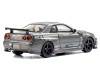 Nissan Skyline GT R Nismo BNR34 RHD Right Hand Drive Gray Metallic 1/64 Diecast Model Car Kyosho 07130LGR