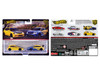 1999 Honda Civic Type R EK9 RHD Right Hand Drive Yellow with Red Interior and Honda Civic Type R #95 Spoon Sports Blue and Yellow Car Culture Set of 2 Cars Diecast Model Cars Hot Wheels JBL00