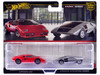 Lamborghini Countach LP5000 QV Red and Lancia Stratos Zero Gray Metallic Car Culture Set of 2 Cars Diecast Model Cars Hot Wheels JBL02