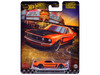 1969 Ford Mustang Boss 302 Orange with Black Stripes and Hood Boulevard Series Diecast Model Car Hot Wheels JBL20