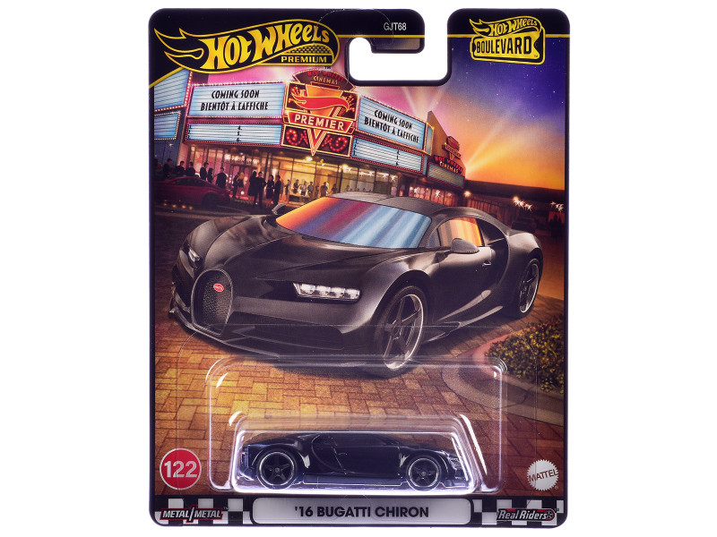 2016 Bugatti Chiron Black Boulevard Series Diecast Model Car Hot Wheels JBL30