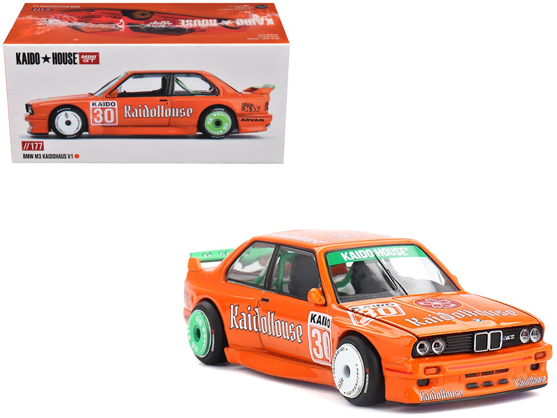 BMW M3 KaidoHaus V1 #30 Orange Designed by Jun Imai Kaido House Special 1/64 Diecast Model Car Mini GT KHMG177