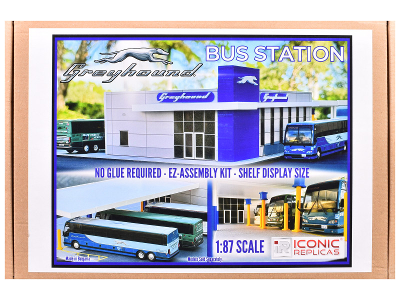 Greyhound Bus Station Diorama EZ Assembly Kit 1/87 (HO) Model Iconic Replicas 87-0599