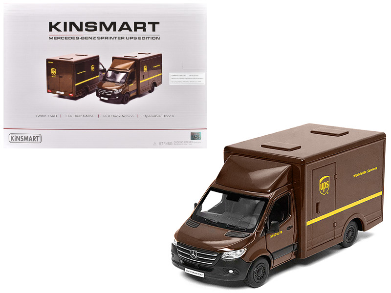 Mercedes Benz Sprinter Van UPS Worldwide Services Brown 1/48 Diecast Model Car Kinsmart KT5476D