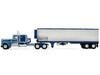 Kenworth W900A with 60 Flat Top Sleeper and 40 Vintage Refrigerated Trailer Crippled Cowboy Blue 1/64 Diecast Model DCP/First Gear 69-2045