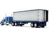 Kenworth W900A with 60 Flat Top Sleeper and 40 Vintage Refrigerated Trailer Crippled Cowboy Blue 1/64 Diecast Model DCP/First Gear 69-2045