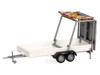 Road Maintenance Trailer White with Striped Top 1/87 (HO) Plastic Model Promotex 052368W