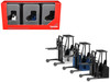 Forklifts with Trailer Bumper 3 Piece Set 1/87 (HO) Plastic Models Promotex 053860SET