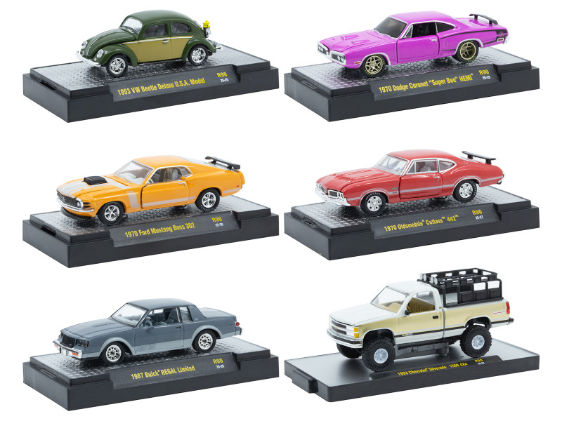 Auto Meets Set of 6 Cars IN DISPLAY CASES Release 90 Limited Edition 1/64 Diecast Model Cars M2 Machines 32600-90