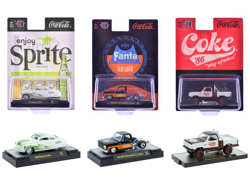 Sodas Set of 3 pieces Release 54 Limited Edition to 10000 pieces Worldwide 1/64 Diecast Model Cars M2 Machines 52500-A54
