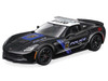 2015 Chevrolet Corvette Z06 Police Black with Blue Stripes and White Top Maisto Design Authority Series 1/24 Diecast Model Car Maisto 32516CHP