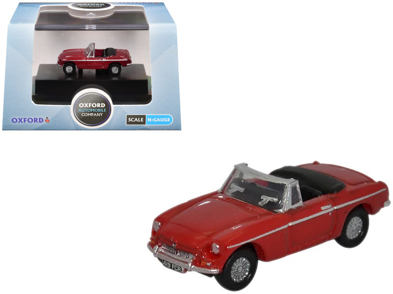 MG MGB Roadster RHD Right Hand Drive Tartan Red 1/148 (N) Scale Diecast Model Car Oxford Diecast NMGB001