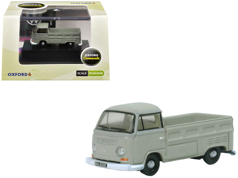 Volkswagen T2 Pickup Truck Light Gray 1/148 (N) Scale Diecast Model Car Oxford Diecast NVW002