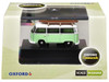 Volkswagen T2 Minibus Light Green and White with Surfboard on Roof Rack 1/148 (N) Scale Diecast Model Car Oxford Diecast NVW007