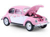 1950 Volkswagen Beetle Botanical Beetle Pink and White with Graphics Club Vee Dub Series 21 1/64 Diecast Model Car Greenlight 36120A