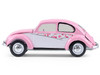 1950 Volkswagen Beetle Botanical Beetle Pink and White with Graphics Club Vee Dub Series 21 1/64 Diecast Model Car Greenlight 36120A