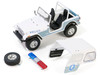 1982 Jeep CJ 7 Clearwater Florida Police Department White and Light Blue Artisan Collection Series 1/18 Diecast Model Car Greenlight 19140