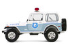 1982 Jeep CJ 7 Clearwater Florida Police Department White and Light Blue Artisan Collection Series 1/18 Diecast Model Car Greenlight 19140