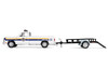 1990 Dodge Ram D250 Pickup Truck Philadelphia PA Police Department White with Stripes and Utility Trailer Hot Pursuit Hitch & Tow Series 1 1/64 Diecast Model Cars Greenlight 32315A