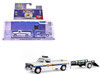 1990 Dodge Ram D250 Pickup Truck Philadelphia PA Police Department White with Stripes and Utility Trailer Hot Pursuit Hitch & Tow Series 1 1/64 Diecast Model Cars Greenlight 32315A