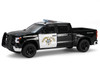 2023 Chevrolet Silverado Pickup Truck California Highway Patrol Black and White with Small Cargo Trailer Hot Pursuit Hitch & Tow Series 1 1/64 Diecast Model Cars Greenlight 32315C