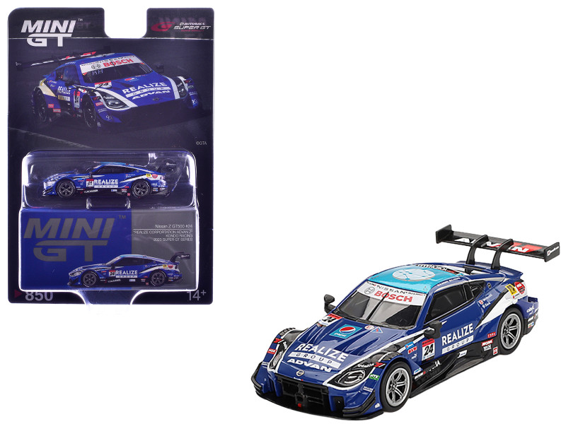Nissan Z GT500 #24 Daiki Sasaki Kohei Hirate Kondo Racing Realize Group Super GT Series 2023 Limited Edition 1/64 Diecast Model Car Mini GT MGT00850