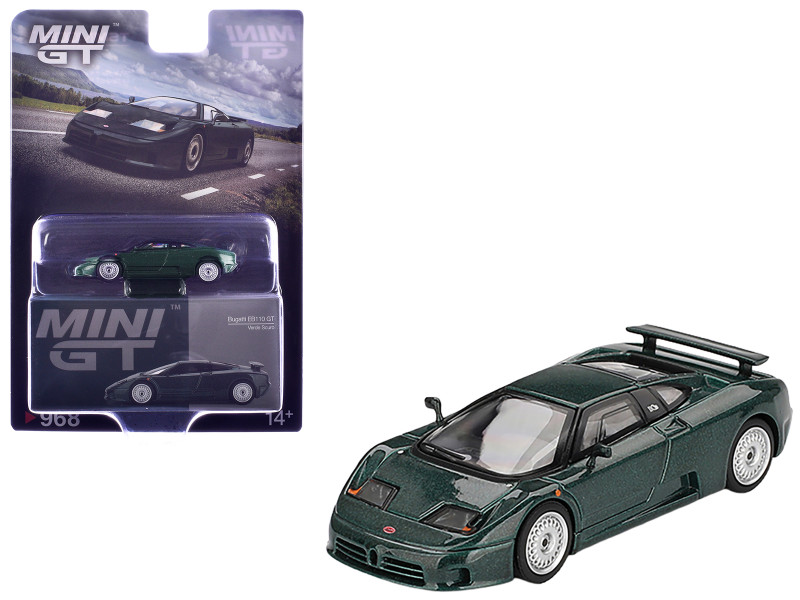 Bugatti EB110 GT Verde Scuro Dark Green Metallic Limited Edition 1/64 Diecast Model Car Mini GT MGT00968