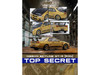 Nissan Skyline GT R R34 RHD Right Hand Drive Top Secret Gold Metallic with Carbon Hood and Trunk 1/64 Diecast Model Car Inno Models IN64-R34TS-GOLD