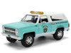 1980 Chevrolet Blazer Light Green with White Top and Graphics and Smokey Bear Diecast Figure Smokey Bear Hollywood Rides Series 1/24 Diecast Model Jada 36294