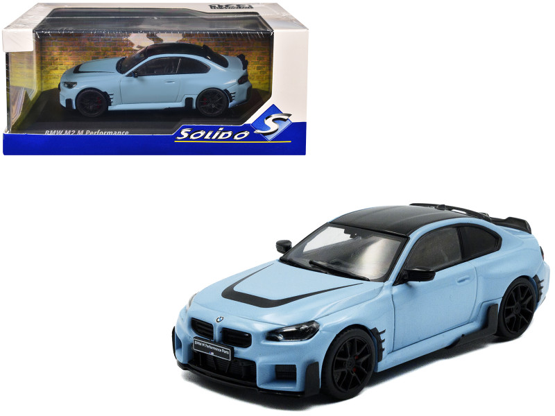2023 BMW M2 M Performance Zandvoort Blue with Black Top 1/43 Diecast Model Car Solido S4314601