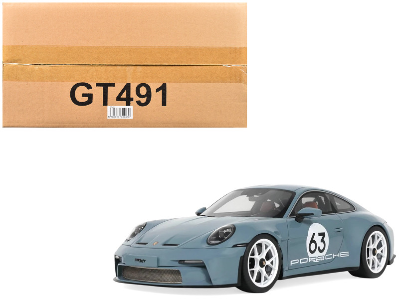 2024 Porsche 911 S T #63 Shore Blue Metallic 1/18 Model Car GT Spirit GT491