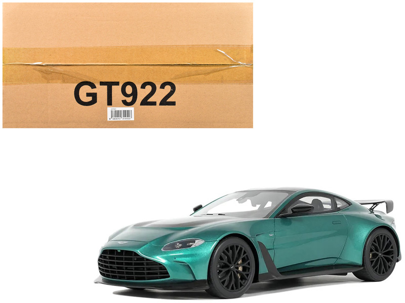 2023 Aston Martin Vantage V12 British Racing Green with Black Hood and Top 1/18 Model Car GT Spirit GT922