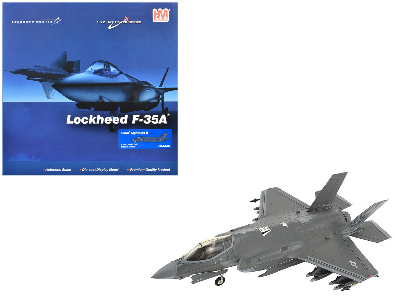 Lockheed Martin F 35A Lightning II Aircraft 5345 354th Operations Group Eielson Air Force Base Alaska 2020s United States Air Force Air Power Series 1/72 Diecast Model Hobby Master HA4446