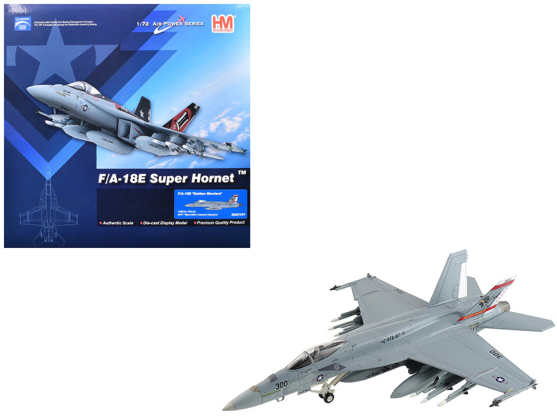 Boeing F A 18E Super Hornet Fighter Aircraft 168910 Golden Warriors VFA 87 Operation Inherent Resolve 2017 United States Navy Air Power Series 1/72 Diecast Model Hobby Master HA5141