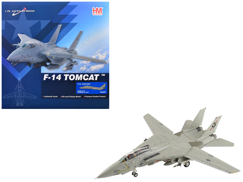 Grumman F 14A Tomcat Fighter Aircraft 160390 Sukhoi Killer VF 41 Black Aces USS Nimitz 1982 United States Navy Air Power Series 1/72 Diecast Model Hobby Master HA5257