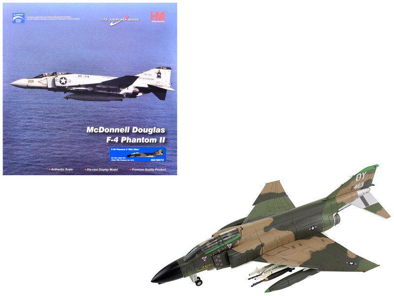 McDonnell Douglas F-4D Phantom II Fighter-Bomber Aircraft 66-7463 MiG Killer 665th TFS 432nd TRW Thailand 1972 United States Air Force Air Power Series  1/72 Diecast Model Hobby Master HA19073