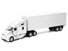 Kenworth T680 Truck White with Dry Van Trailer White Long Haul Trucker Series 1/32 Diecast Model New Ray 12543