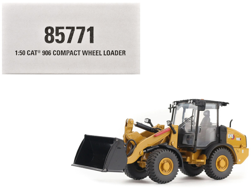 CAT Caterpillar 906 Compact Wheel Loader Yellow with Operator High Line Series 1/50 Diecast Model Diecast Masters 85771