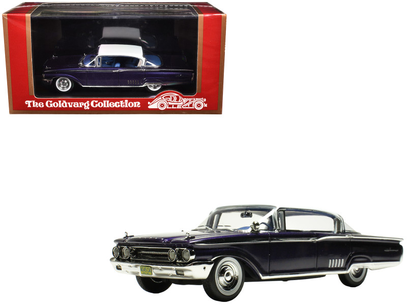 1960 Mercury Park Lane 4 Door Sedan Marine Blue Metallic with White Top and Blue Interior Limited Edition to 200 pieces Worldwide 1/43 Model Car Goldvarg Collection GC-084A