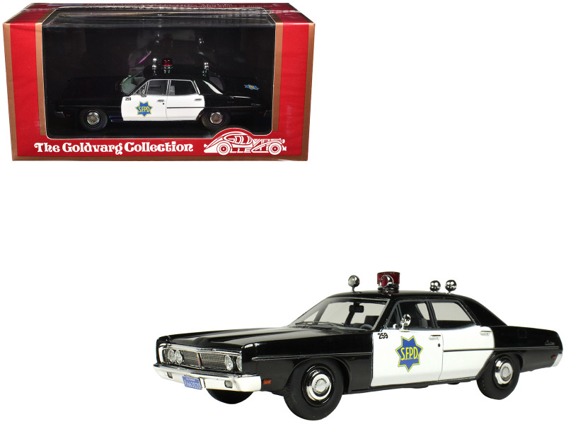 1970 Ford Custom Police Car San Francisco Police Department Black and White Limited Edition to 200 pieces Worldwide 1/43 Model Car Goldvarg Collection GC-089