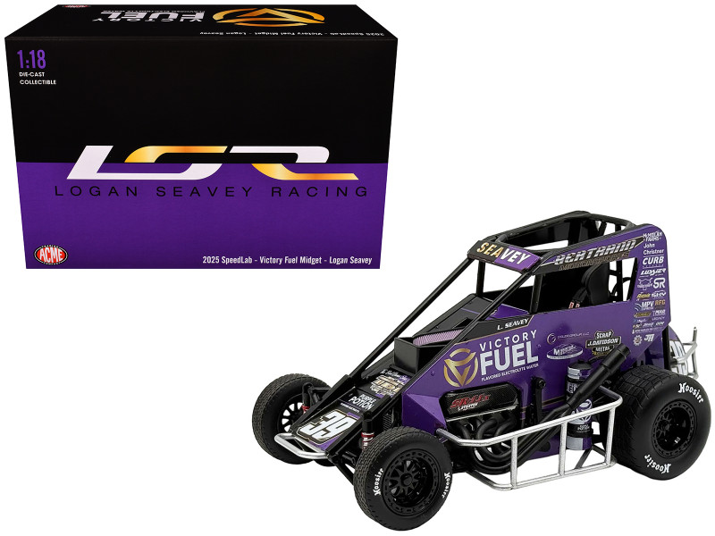 Midget Sprint Car #39 Logan Seavey Victory Fuel Swindell Speedlab 2025 1/18 Diecast Model Car ACME A1810125