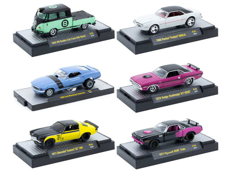 Auto Thentics 6 piece Set Release 101 IN DISPLAY CASES Limited Edition 1/64 Diecast Model Cars M2 Machines 32500-101
