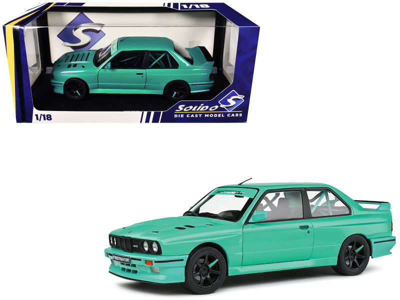 1990 BMW E30 M3 Custom Drift Missile Tiffany Blue 1/18 Diecast Model Car Solido S1801527
