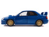 2003 Subaru Impreza WRX STI RHD Right Hand Drive Sonic Blue Metallic Gold Wheels 1/18 Diecast Model Car Solido S1812301