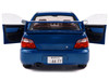 2003 Subaru Impreza WRX STI RHD Right Hand Drive Sonic Blue Metallic Gold Wheels 1/18 Diecast Model Car Solido S1812301